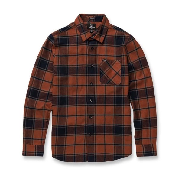 Volcom Caden Plaid Long Sleeve Shirt Mocha