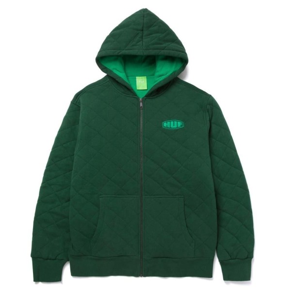 Huf Workman Quilted Full Zip Hooded Jacket Forest Green