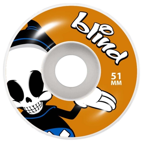 Blind Reaper Character Skateboard Wheels 99a White Orange